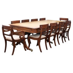 Antique Mahogany Boardroom Table & 10 Chairs