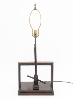 Antique Mahogany Book Press Mounted as a Lamp