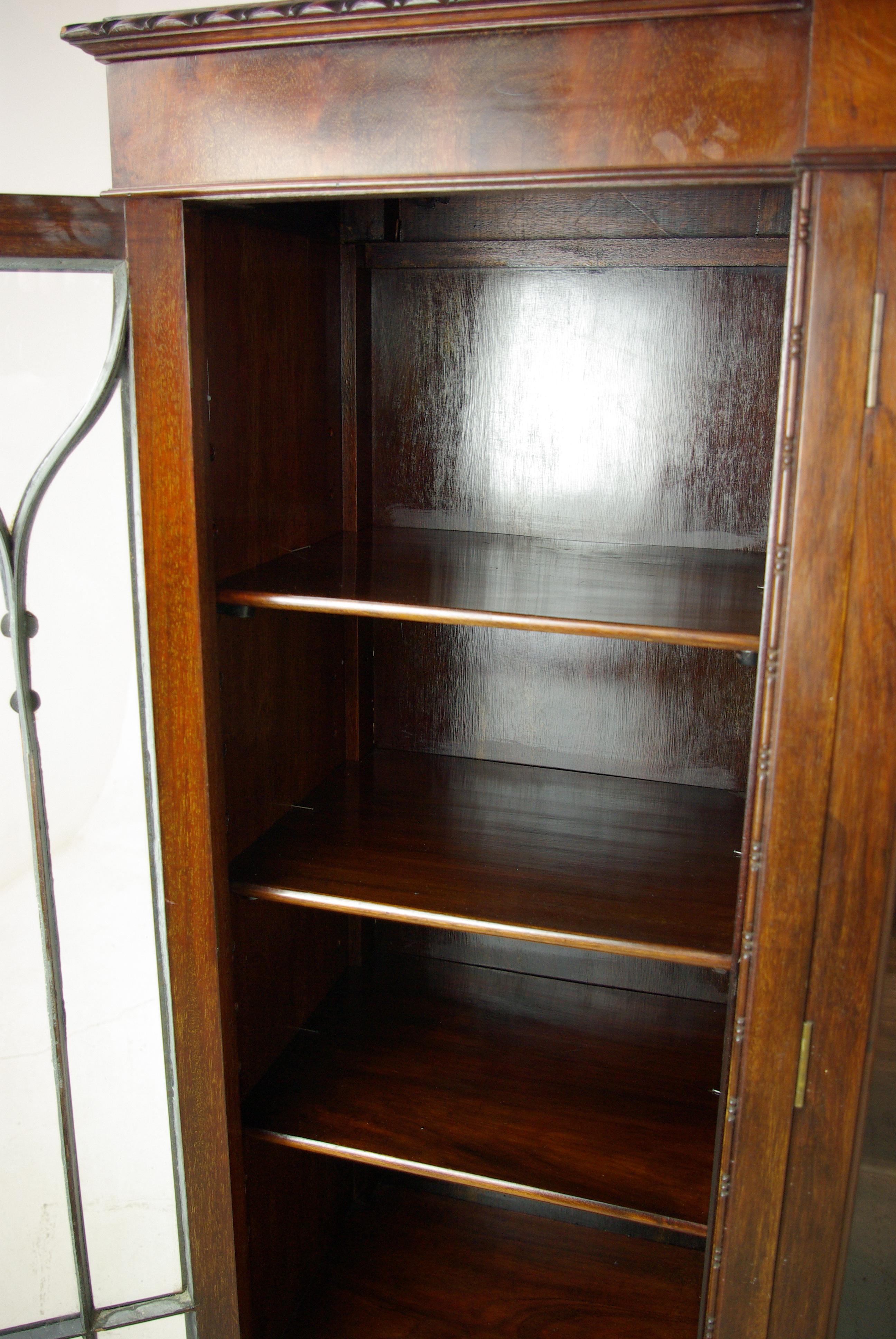 Antique Mahogany Bookcase, Breakfront, Scotland 1900, B1026 GREATLY REDUCED!!! In Excellent Condition In Vancouver, BC