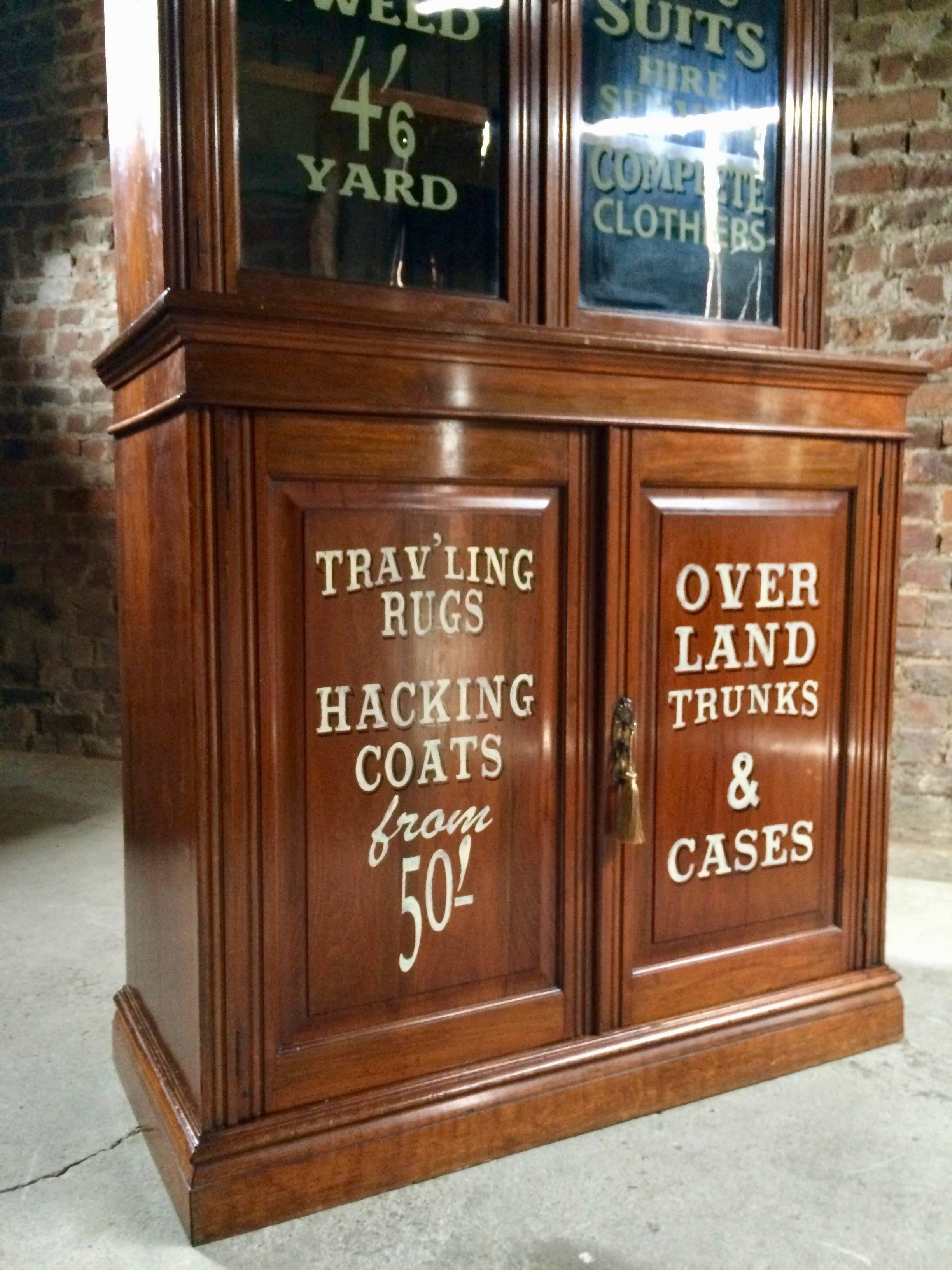 Antique Mahogany Bookcase Display Cabinet Edwardian Haberdashery In Good Condition In Longdon, Tewkesbury