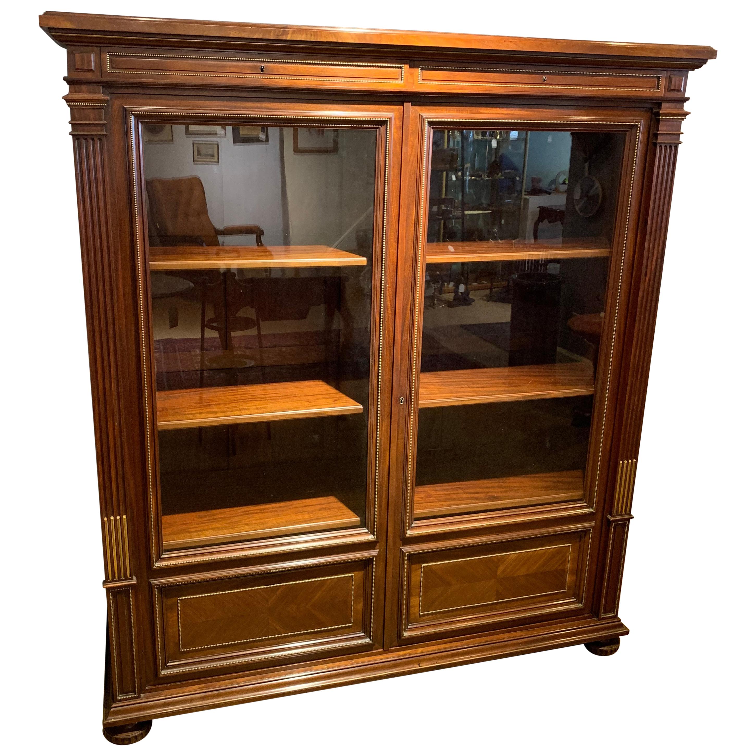 Antique Mahogany Bookcase For Sale