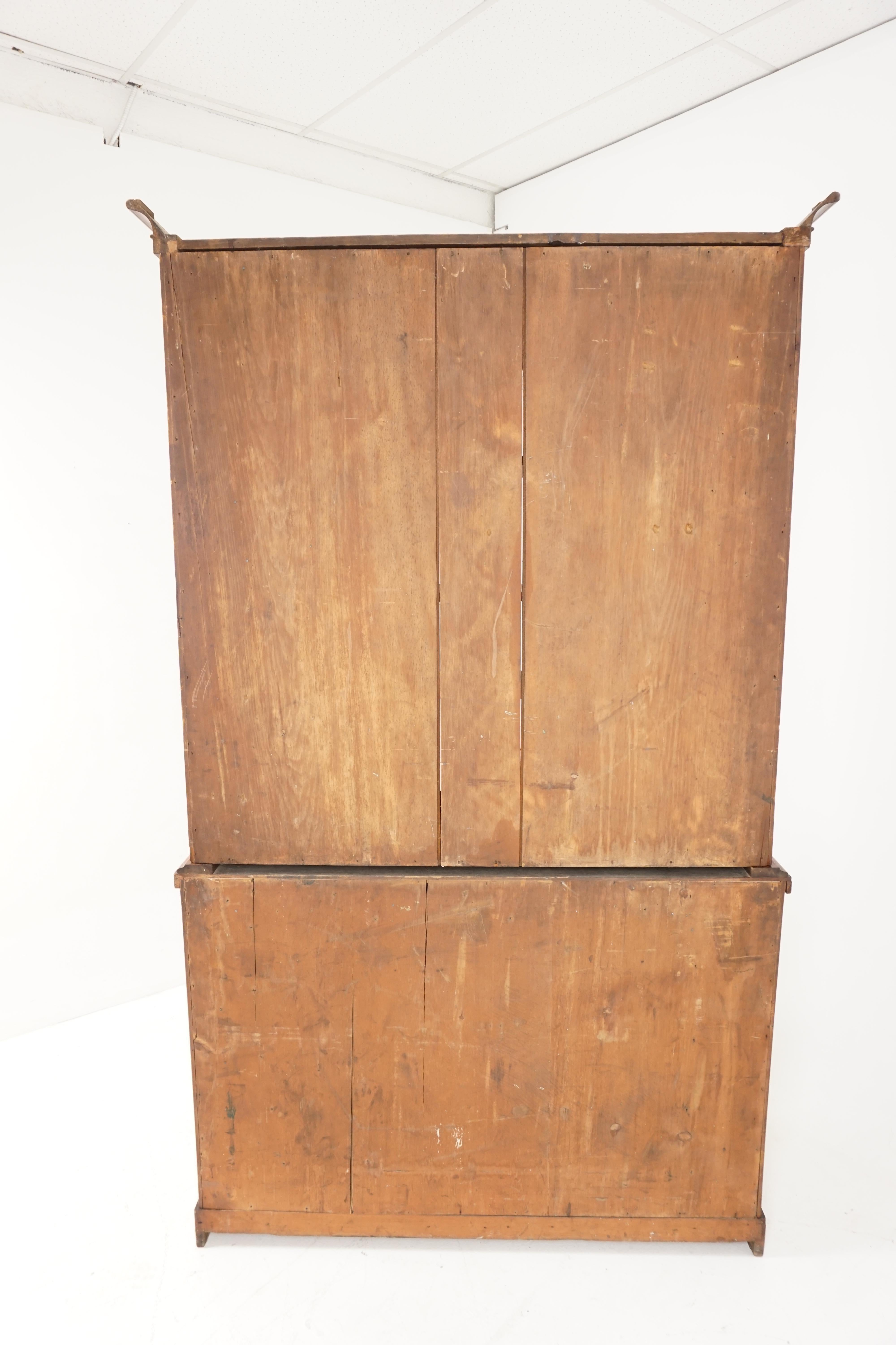 Antique Mahogany Bookcase, Large Victorian Cabinet Bookcase Scotland 1870, B1828 4