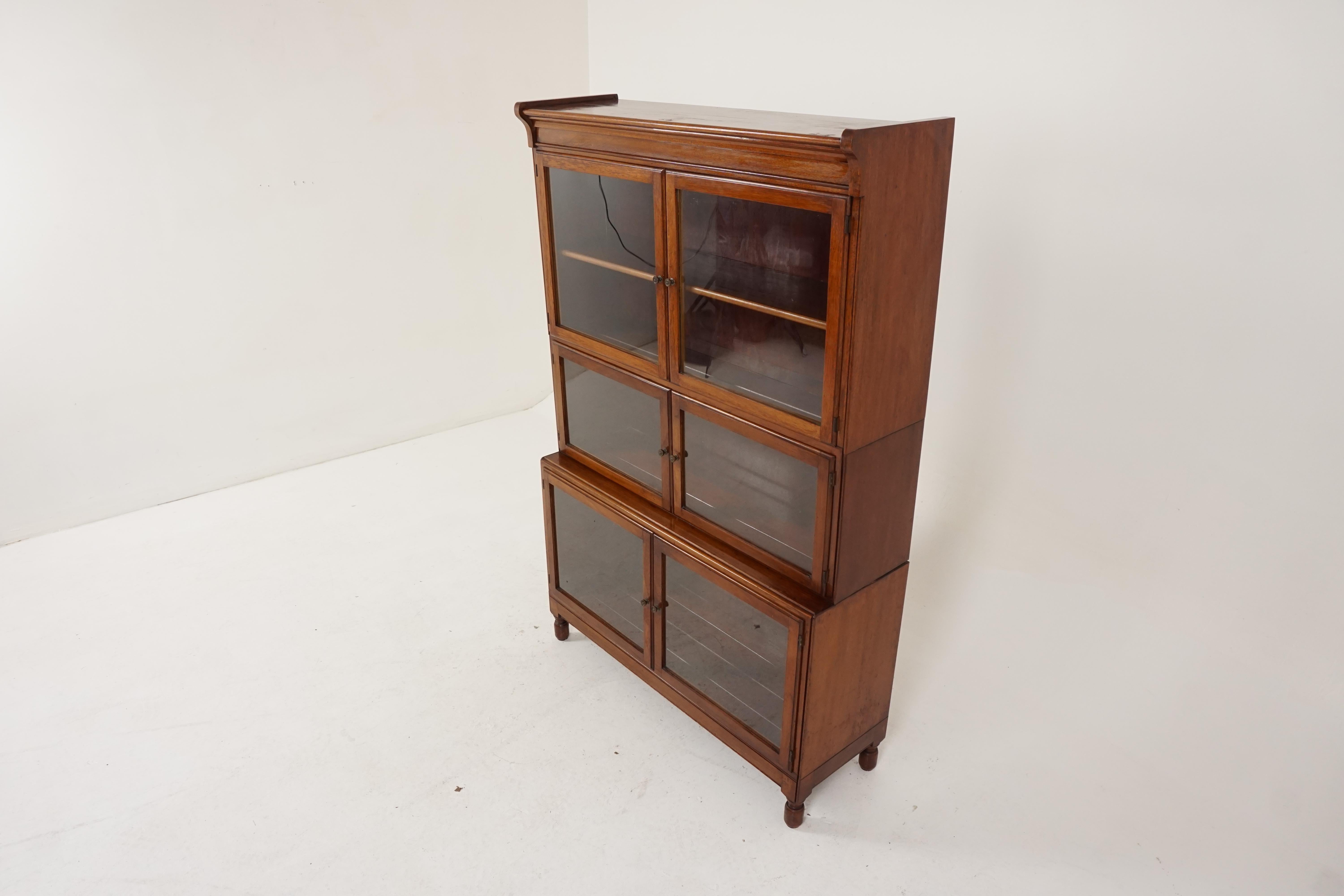 Hand-Crafted Antique Walnut Bookcase, Lawyer Sectional Bookcase by Minty, 1920