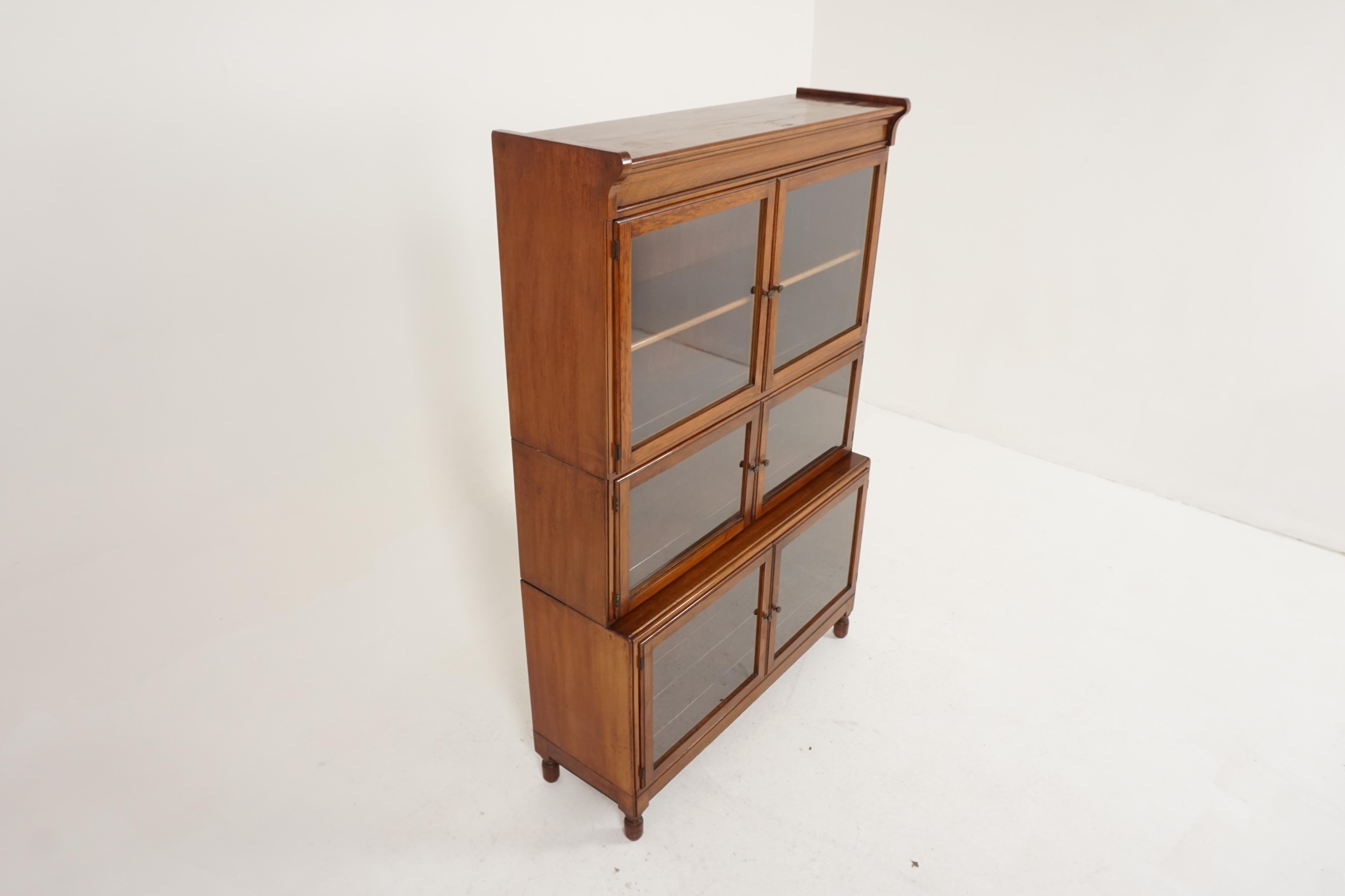Antique Walnut Bookcase, Lawyer Sectional Bookcase by Minty, 1920 In Good Condition In Vancouver, BC