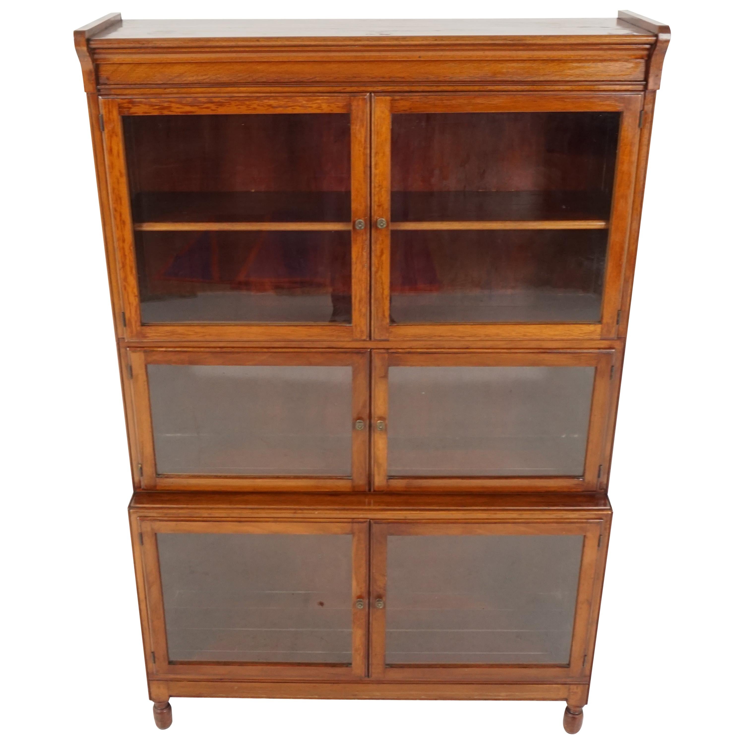 Antique Walnut Bookcase, Lawyer Sectional Bookcase by Minty, 1920