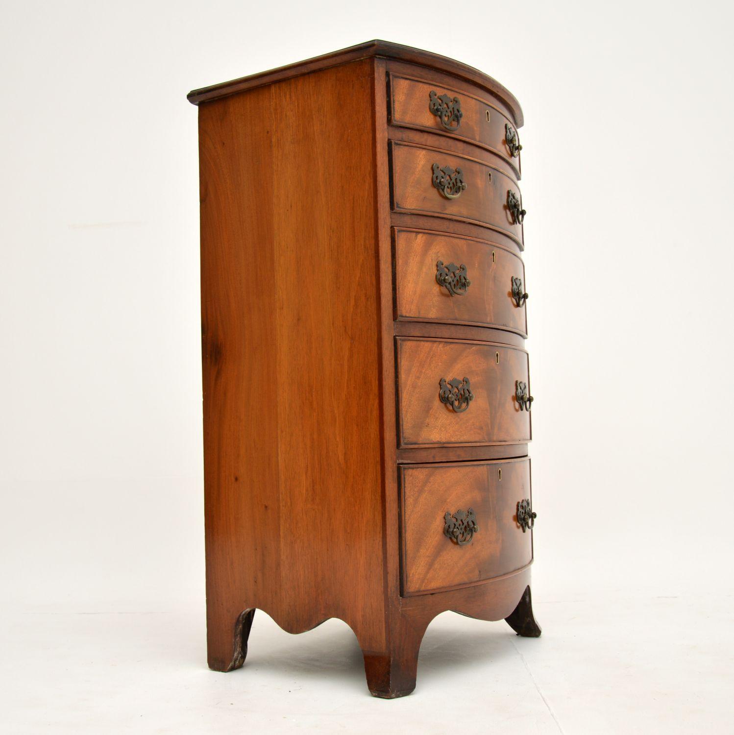 20th Century Antique Mahogany Bow Front Chest of Drawers