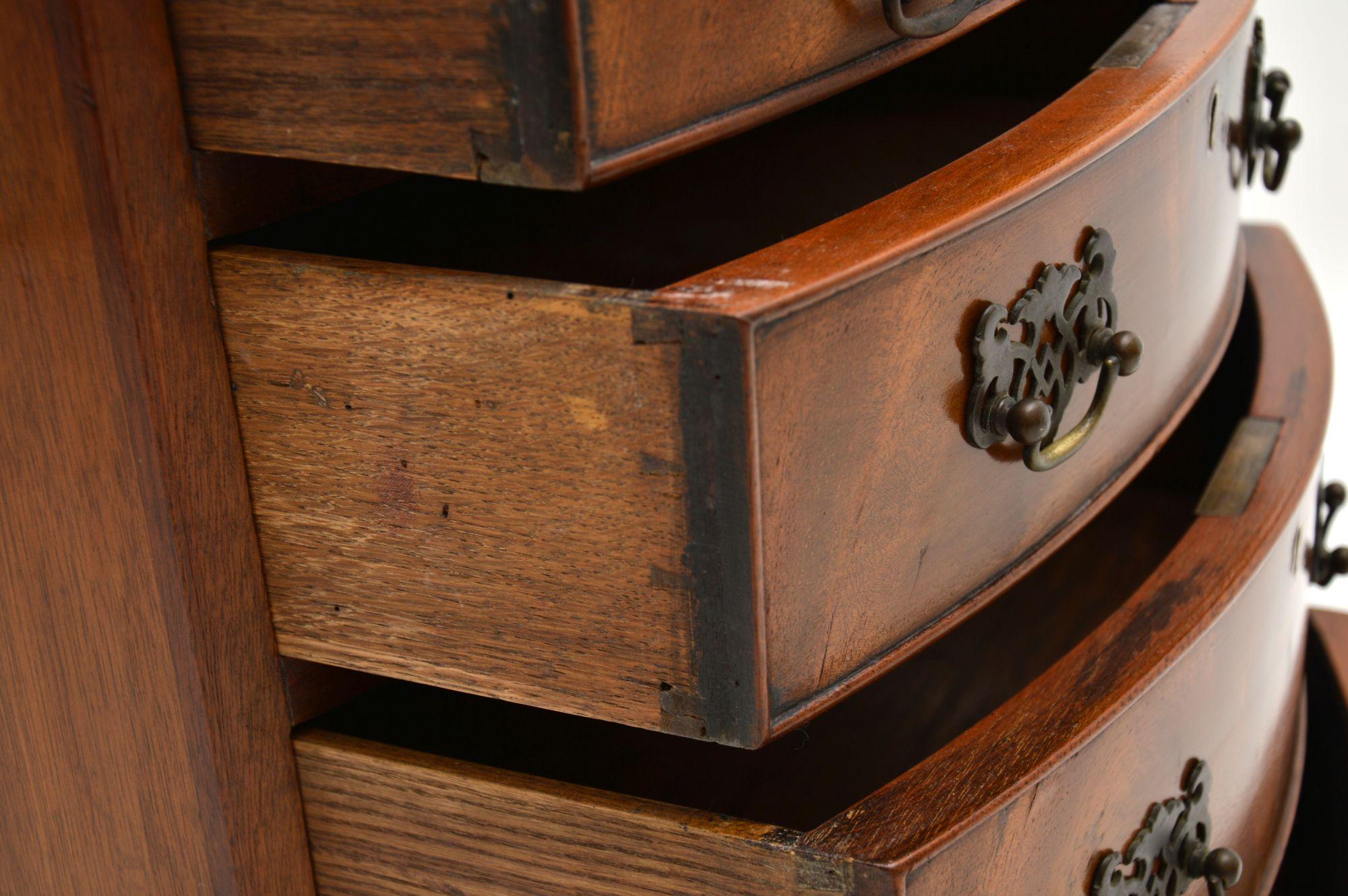 Antique Mahogany Bow Front Chest of Drawers 2