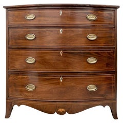 Used Mahogany Bow Front Four Drawer Chest