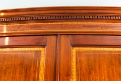 Antique Mahogany Bow Fronted Two-Door Wardrobe by Maple & Co, 19th Century