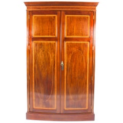 Antique Mahogany Bow Fronted Two-Door Wardrobe by Maple & Co, 19th Century