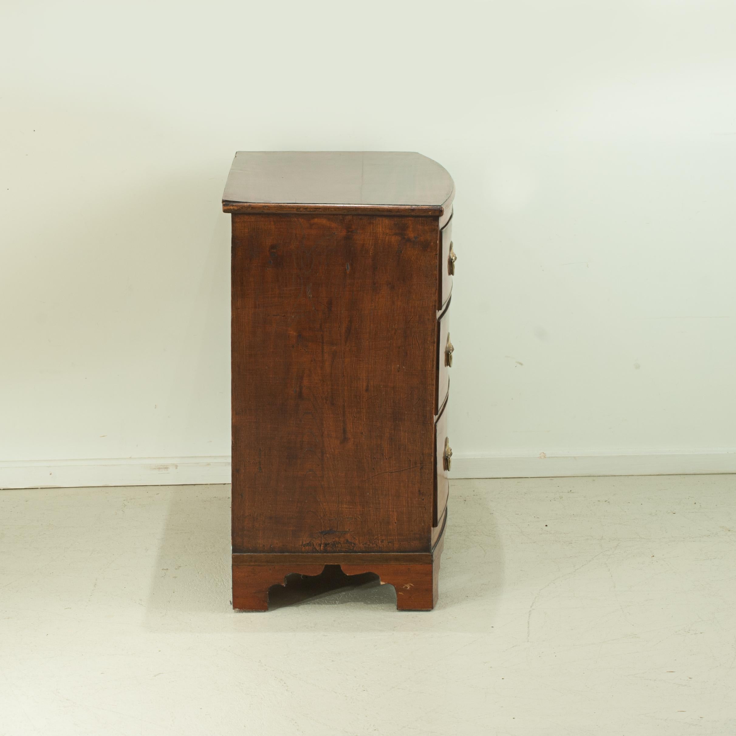 British Antique Mahogany Bowfronted Chest of Drawers