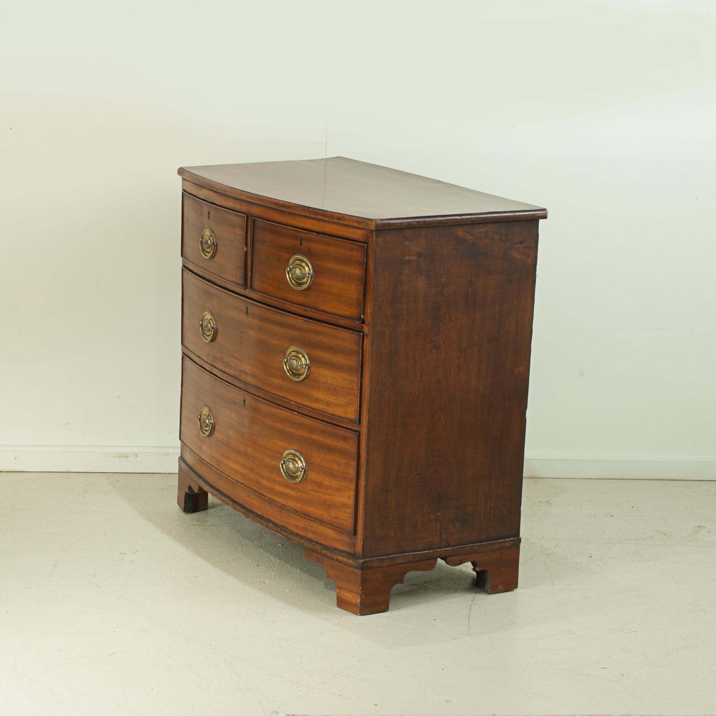 19th Century Antique Mahogany Bowfronted Chest of Drawers
