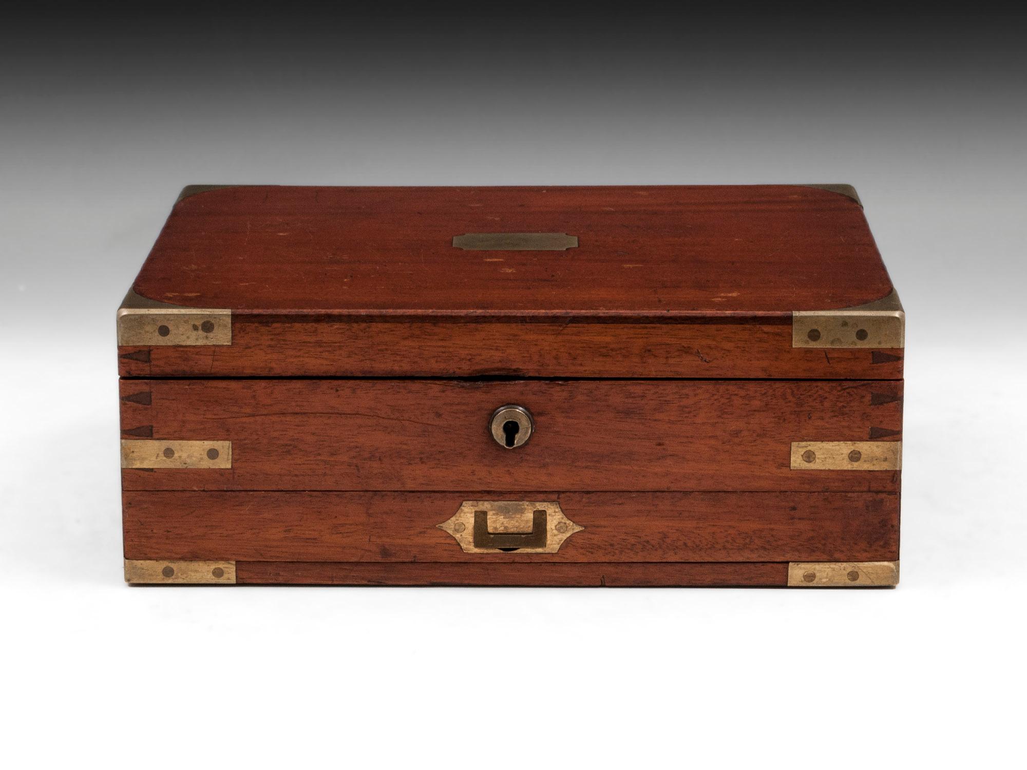 George IV Antique Mahogany Brass Artists Box by James Newman London 19th Century For Sale