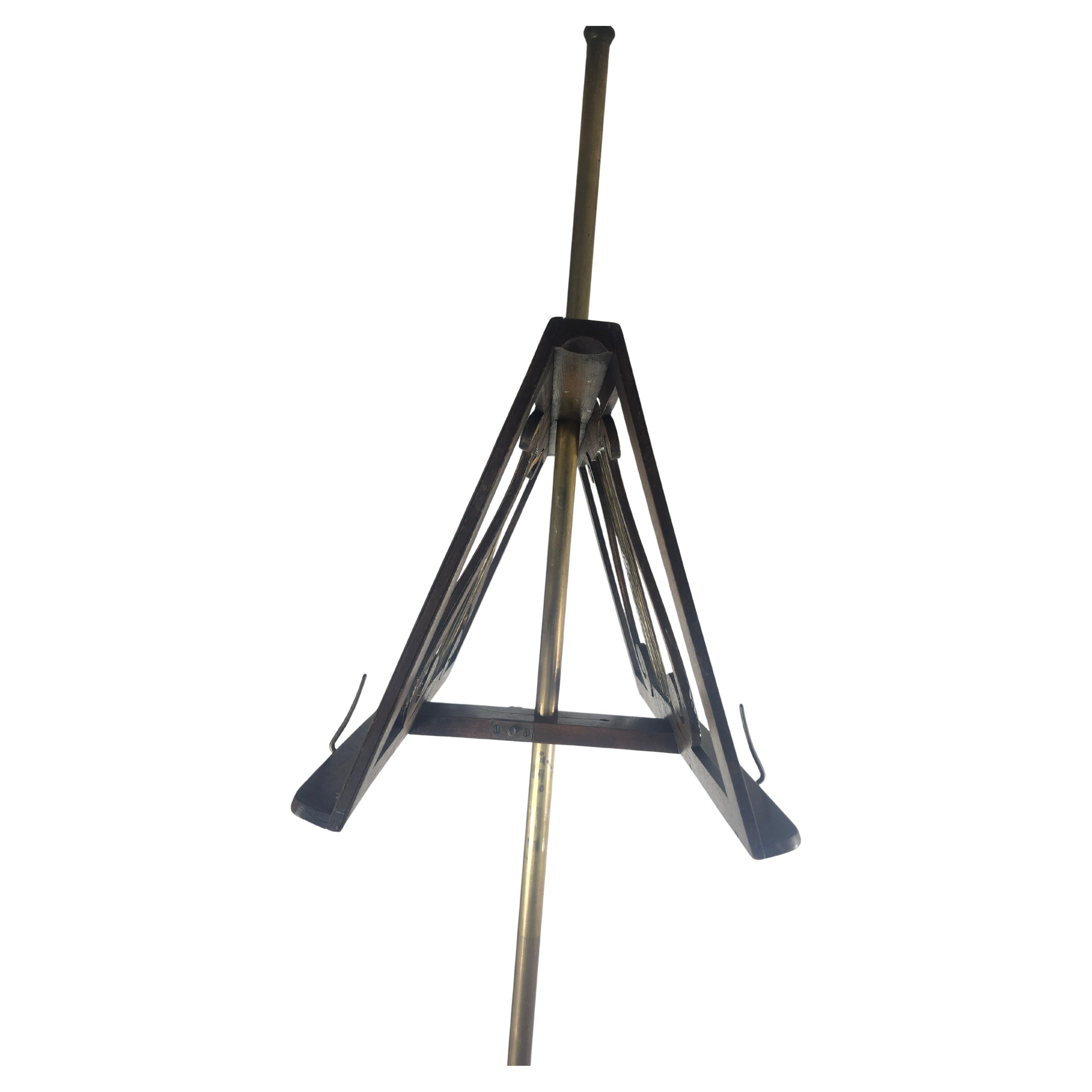 Baroque Revival Antique Mahogany & Brass Double Music Stand C1910 For Sale