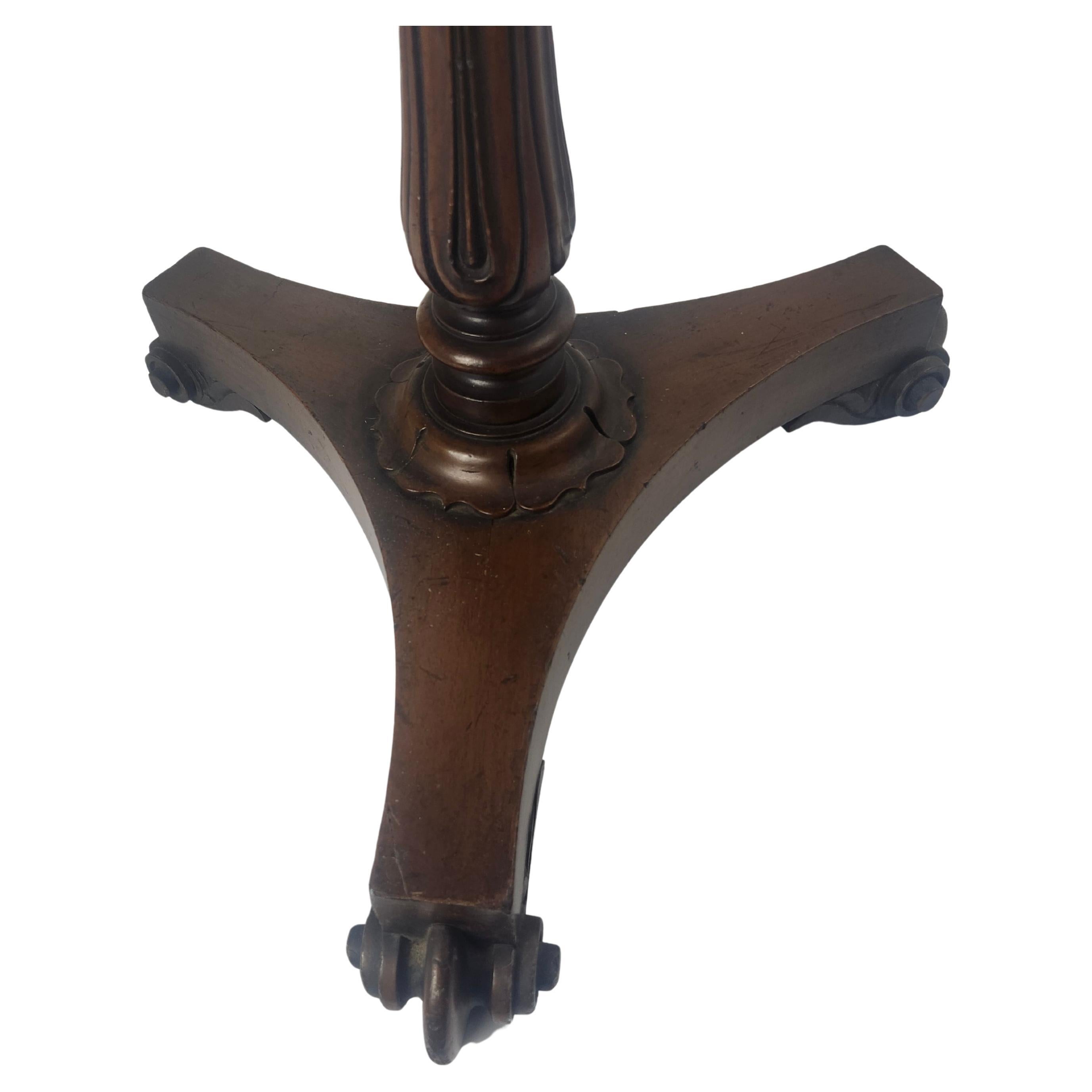 Carved Antique Mahogany & Brass Double Music Stand C1910 For Sale