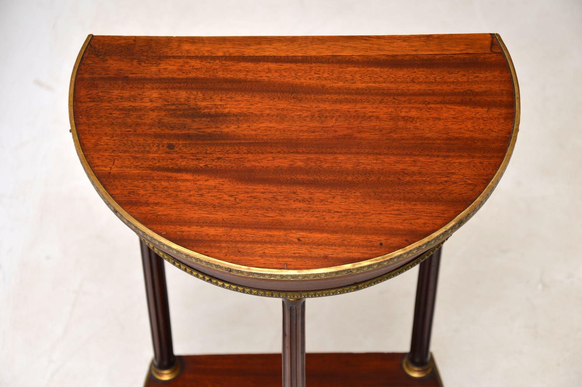 Antique Mahogany and Brass Side Table 1