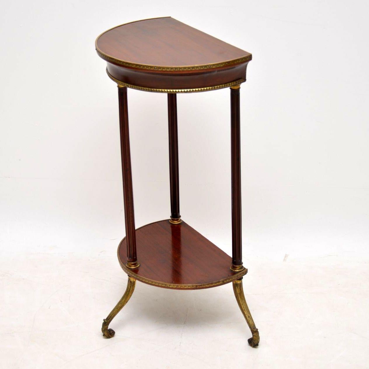 Antique Mahogany and Brass Side Table 2