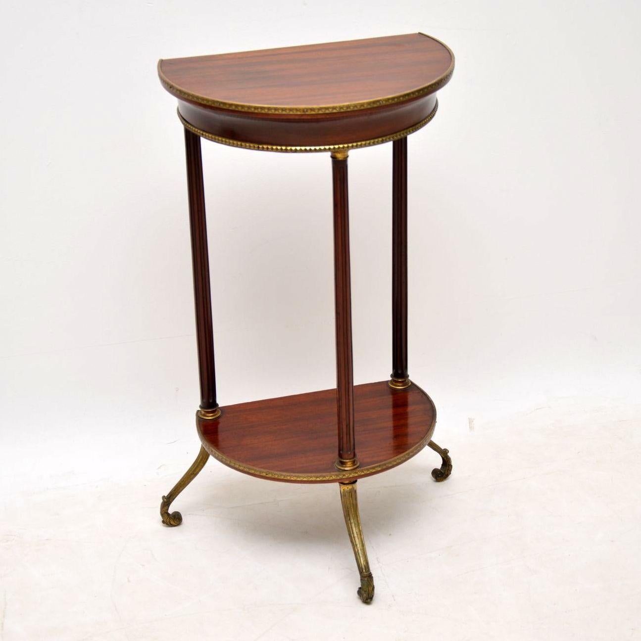 Antique Mahogany and Brass Side Table 3