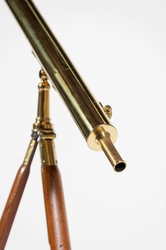 Antique Mahogany & Brass Telescope by Newton Instruments, England, 19th Century
