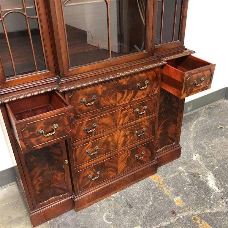 Antique Mahogany Breakfront Cabinet For Sale 3
