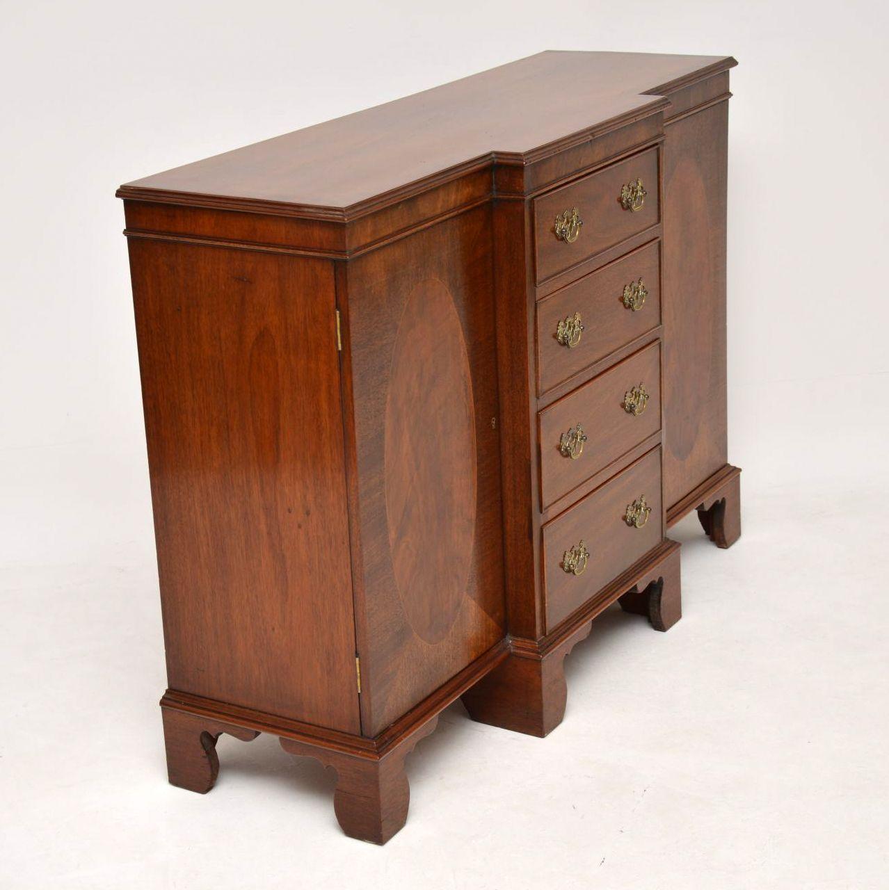 Late Victorian Antique Mahogany Breakfront Sideboard