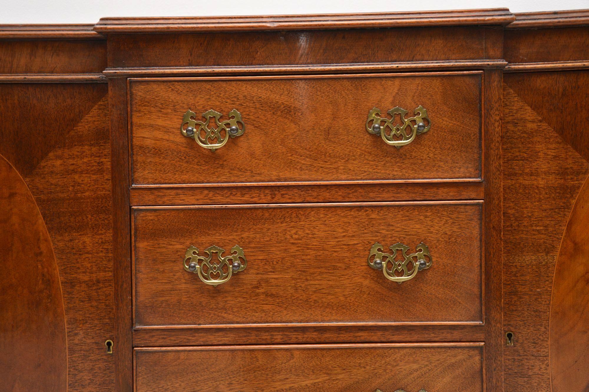 19th Century Antique Mahogany Breakfront Sideboard