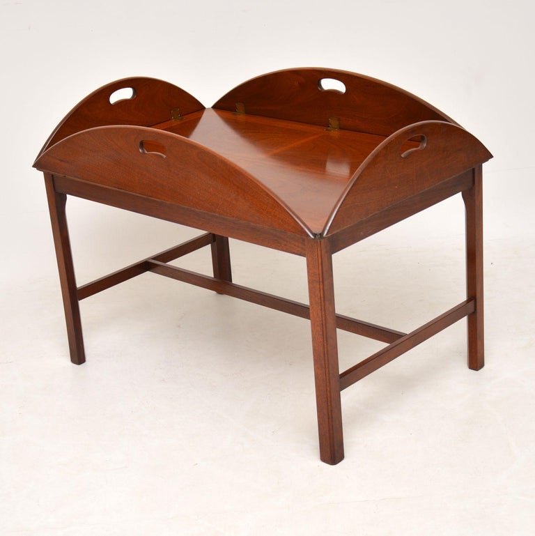 Antique Mahogany Butlers Tray Coffee Table For Sale at 1stDibs
