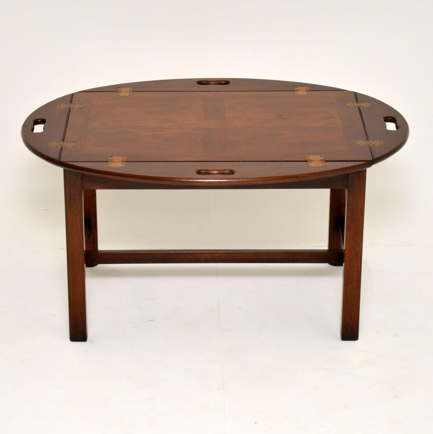 Mid-Century Modern Antique Mahogany Butlers Tray Coffee Table
