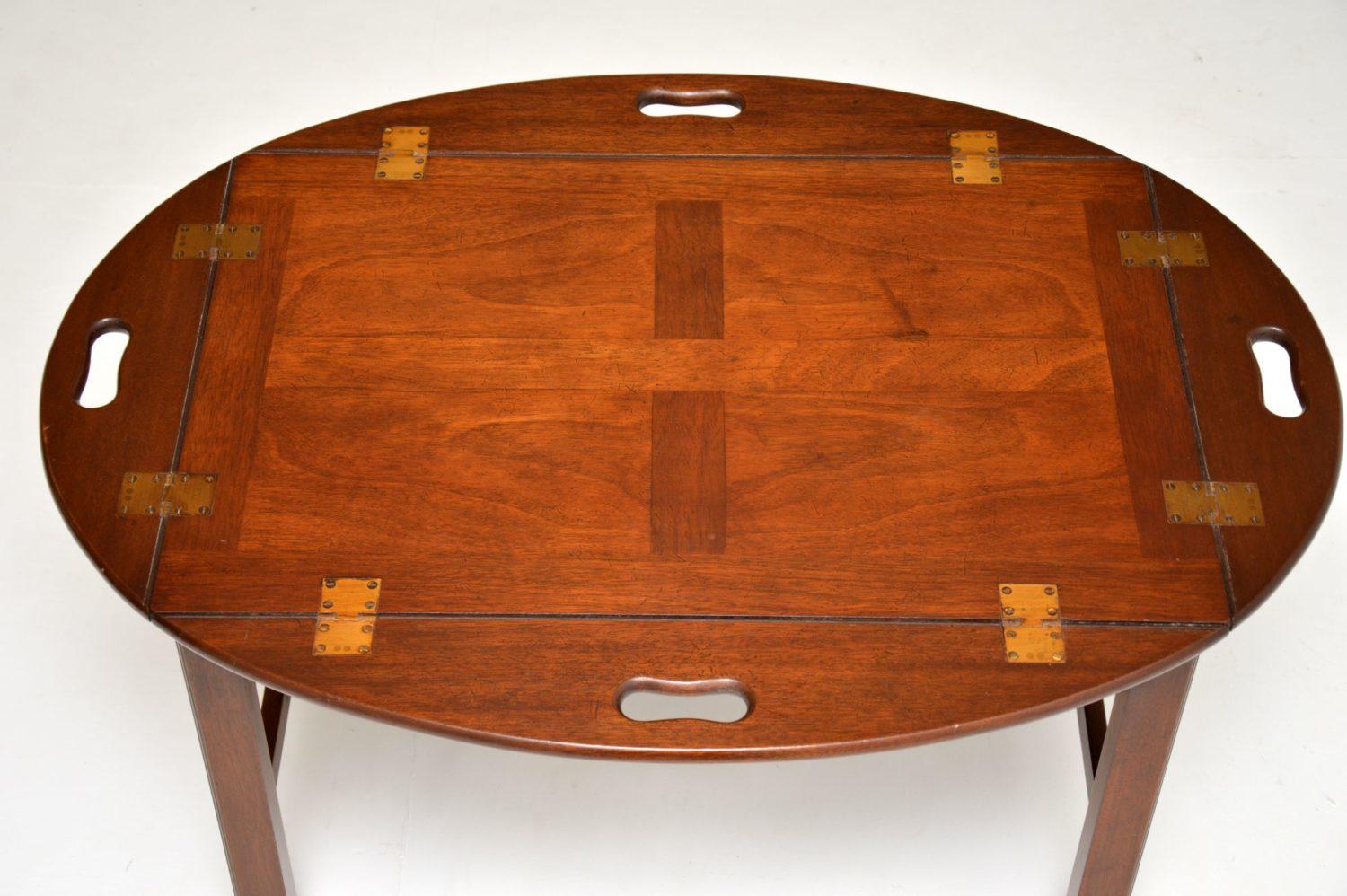 English Antique Mahogany Butlers Tray Coffee Table
