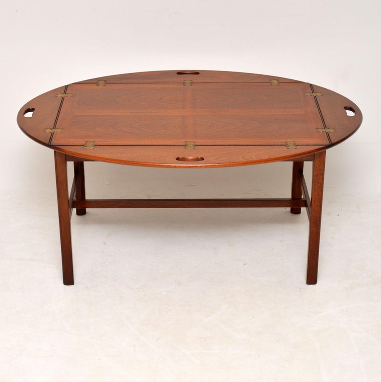 Antique Mahogany Butlers Tray Coffee Table For Sale at 1stDibs