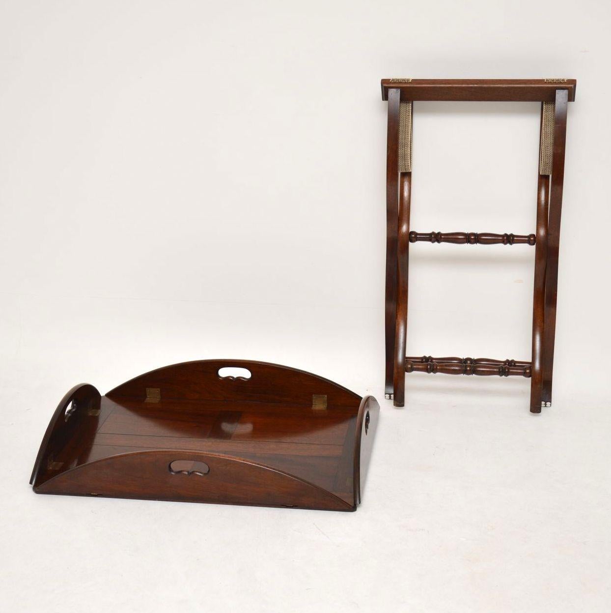 Victorian Antique Mahogany Butlers Tray Serving Table