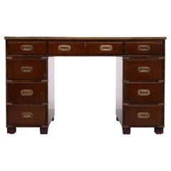 Mahogany Campaign Desk by N. Norton LTD England