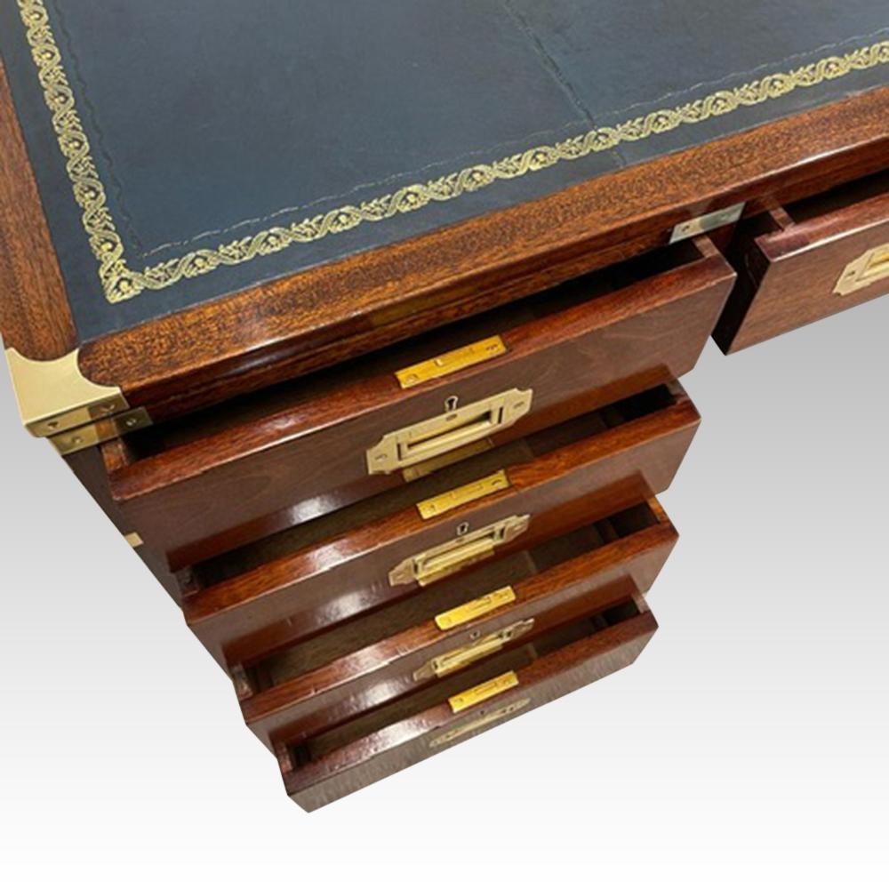 English Antique mahogany campaign desk For Sale