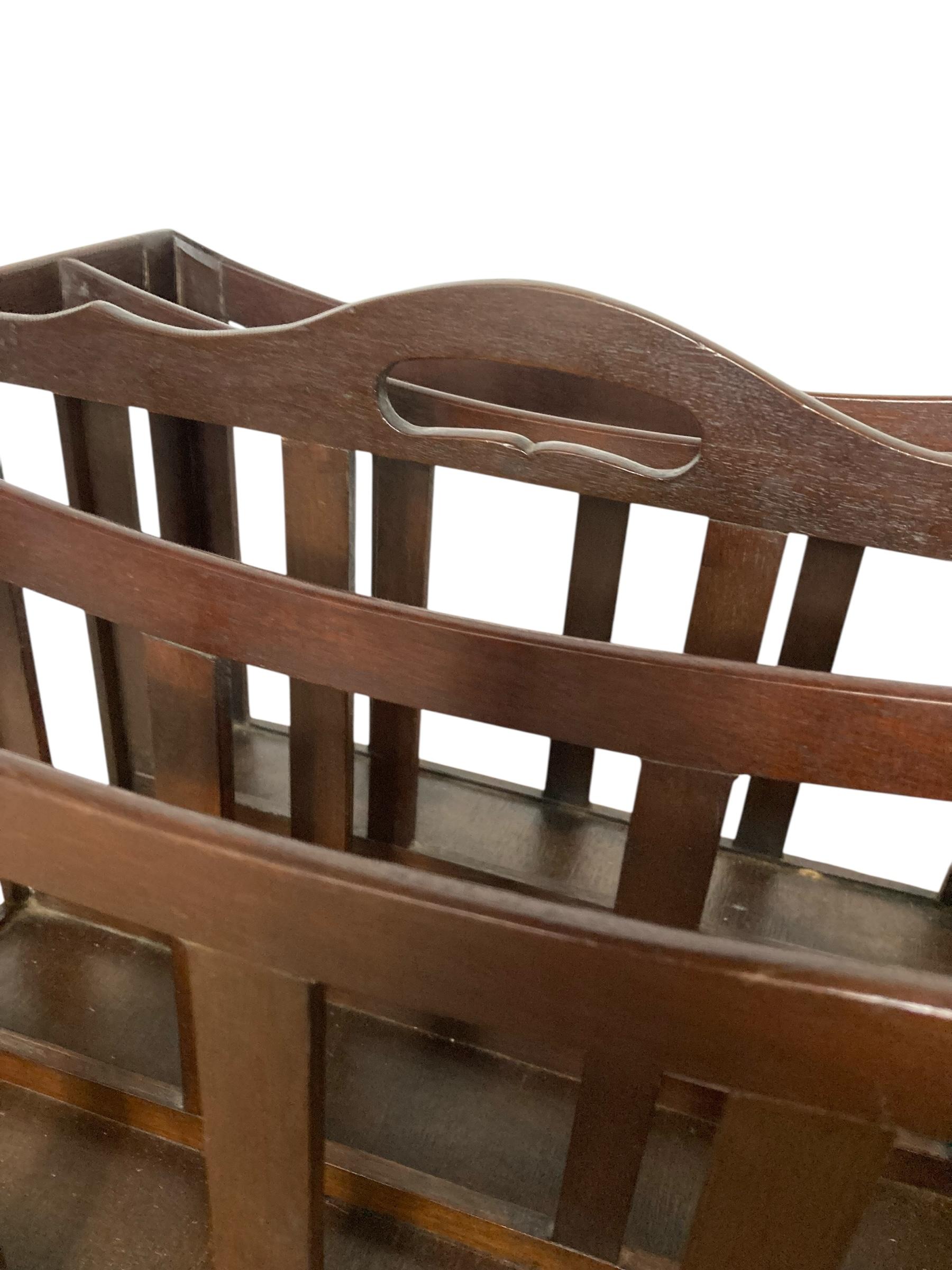 Victorian Antique Mahogany Canterbury Magazine or Paper Rack single drawer For Sale