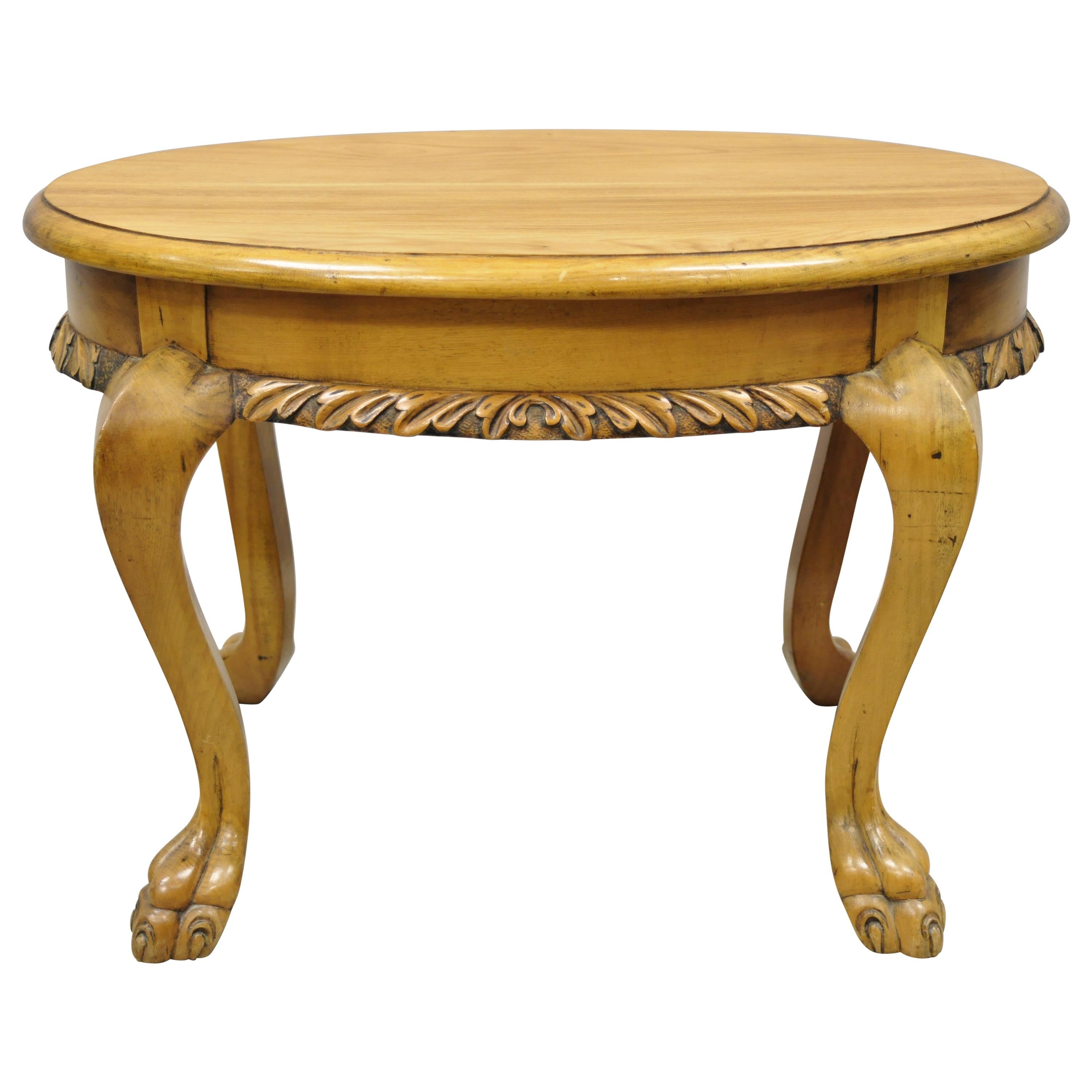 Large Antique Style Mahogany Leather Top Coffee Table at 1stDibs