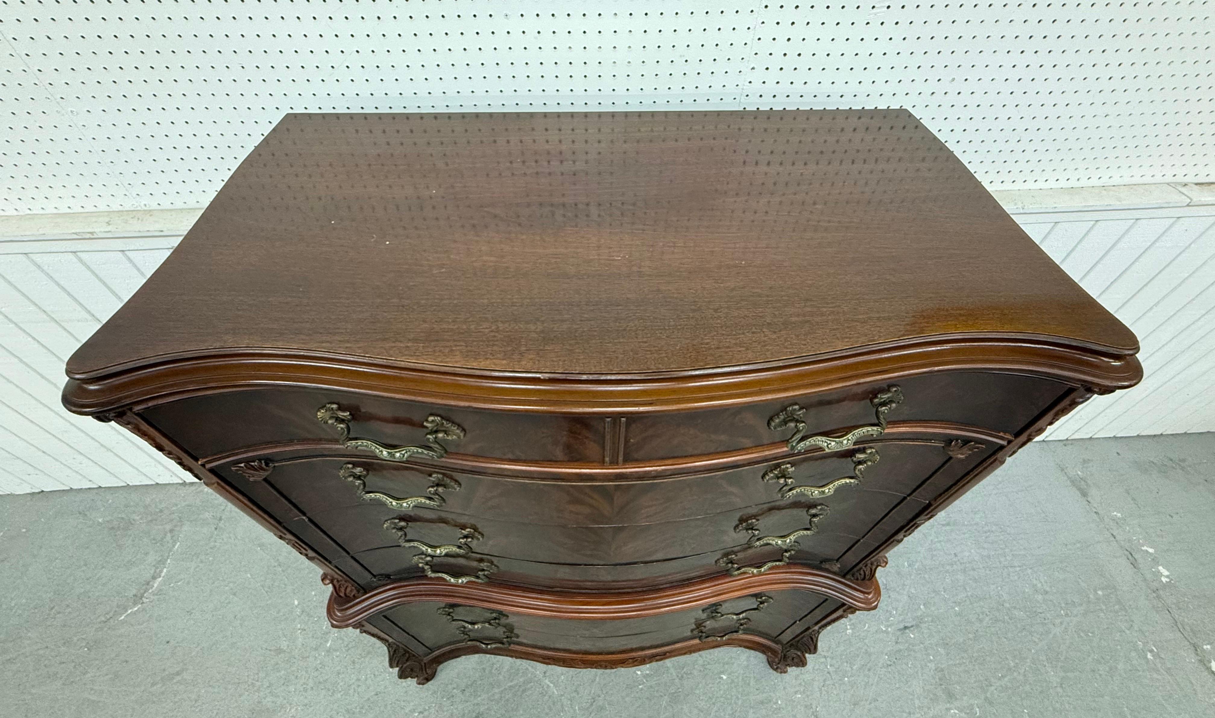 Chippendale Antique Mahogany Carved Swan High Chest