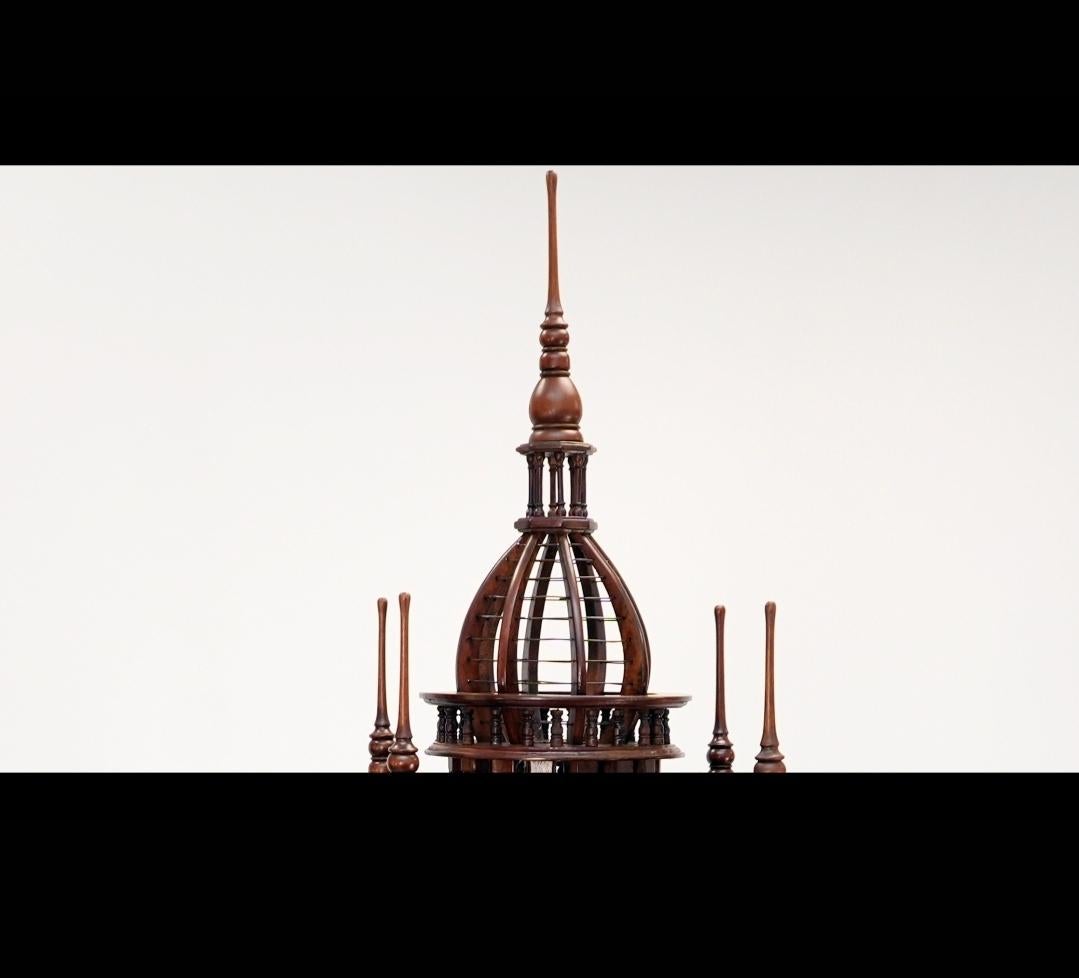 Antique Mahogany Cathedral Birdcage, Petite For Sale 1