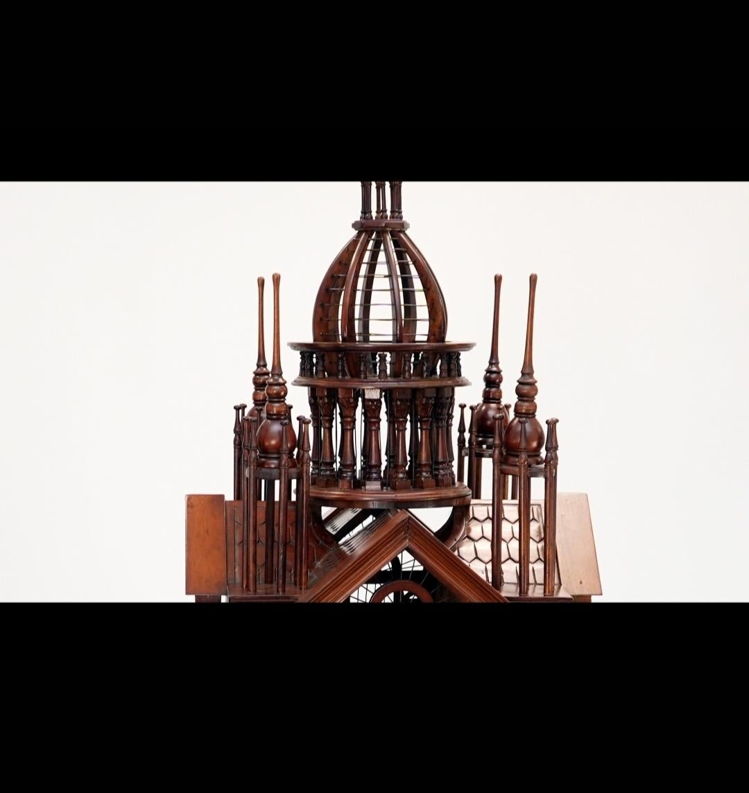Antique Mahogany Cathedral Birdcage, Petite For Sale 2