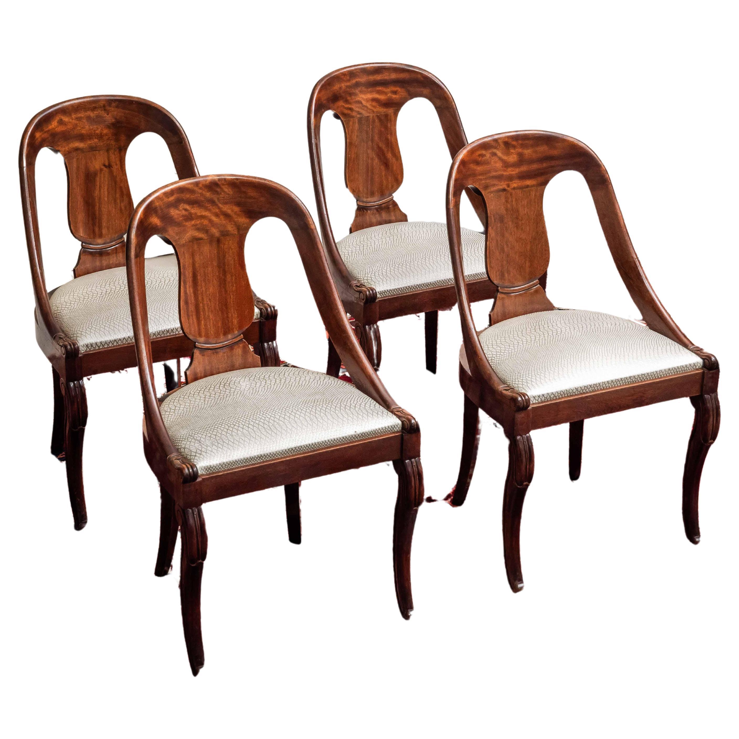Antique mahogany chairs from the 19th century, 4 pieces