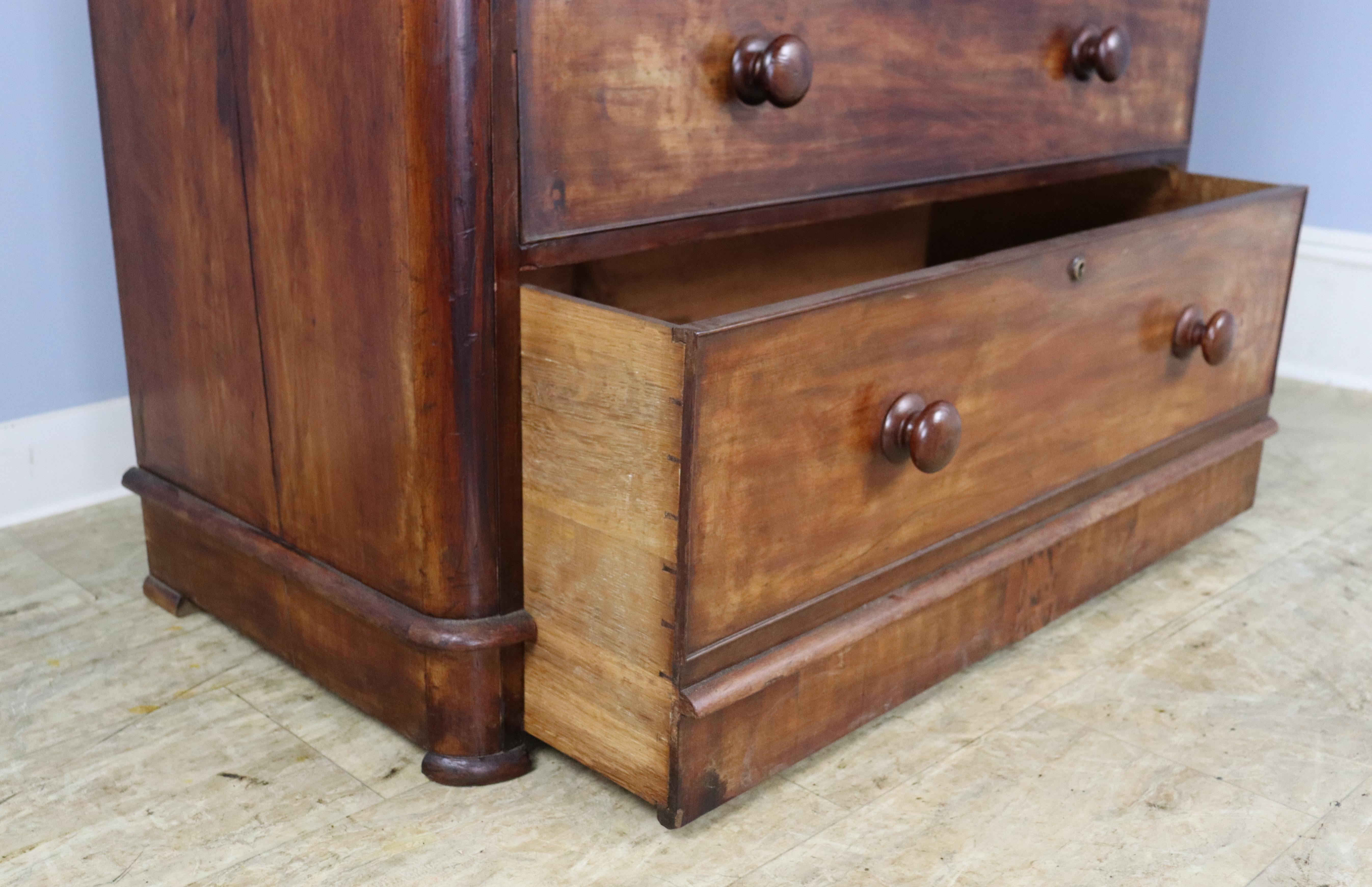 Antique Mahogany Chest of Drawers, Two Over Three Construction For Sale 8