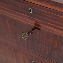 Antique Mahogany Chest of Drawers with 4 Drawers and Tapered Legs from the 1860s