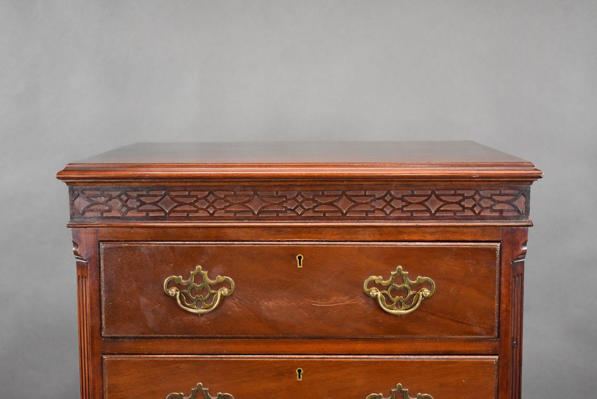 Antique Mahogany Chest on Stand For Sale 2