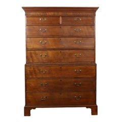 Ancienne commode haute commode sur coffre George III 19ème siècle
