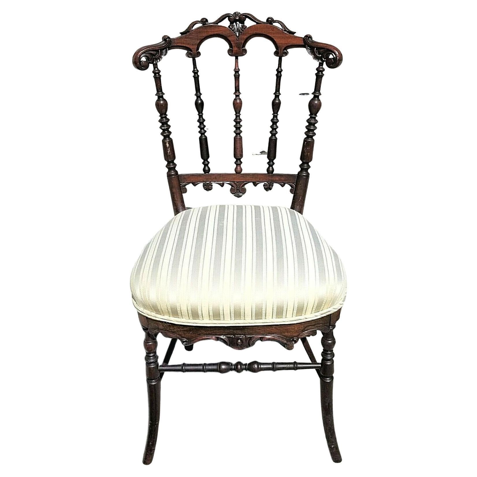 Antique Mahogany Chiavari Vanity Accent Chair
