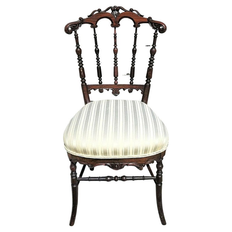 Antique Mahogany Chiavari Vanity Accent Chair For Sale at 1stDibs