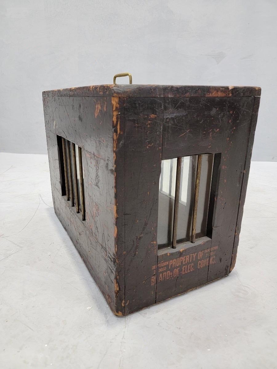 Metal Antique Mahogany Chicago Board of Election Commission Voting Box