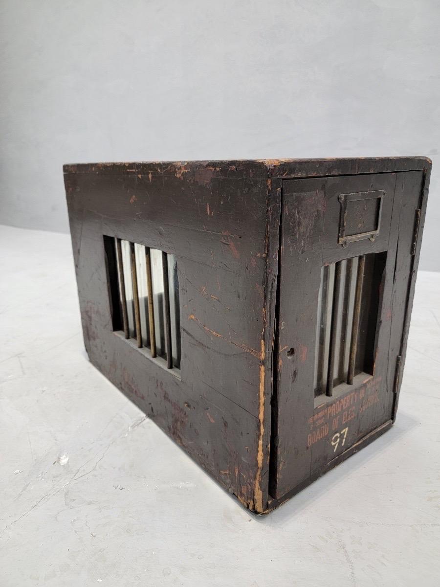 Antique Mahogany Chicago Board of Election Commission Voting Box 1
