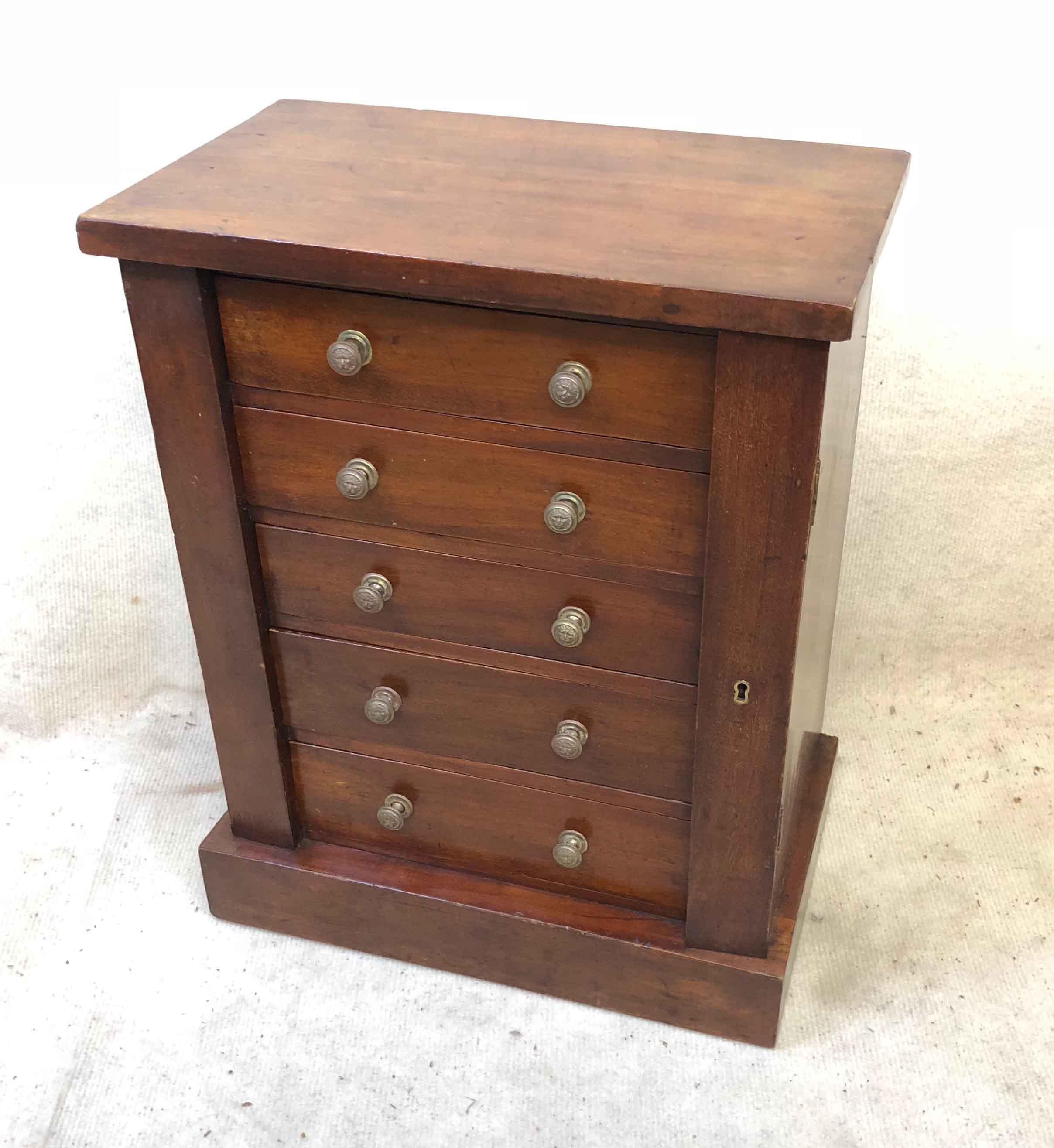 English Antique Mahogany Childs Wellington Chest For Sale