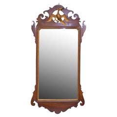 Antique Mahogany Chippendale American Mirror With Hoho Bird Carved
Gilded