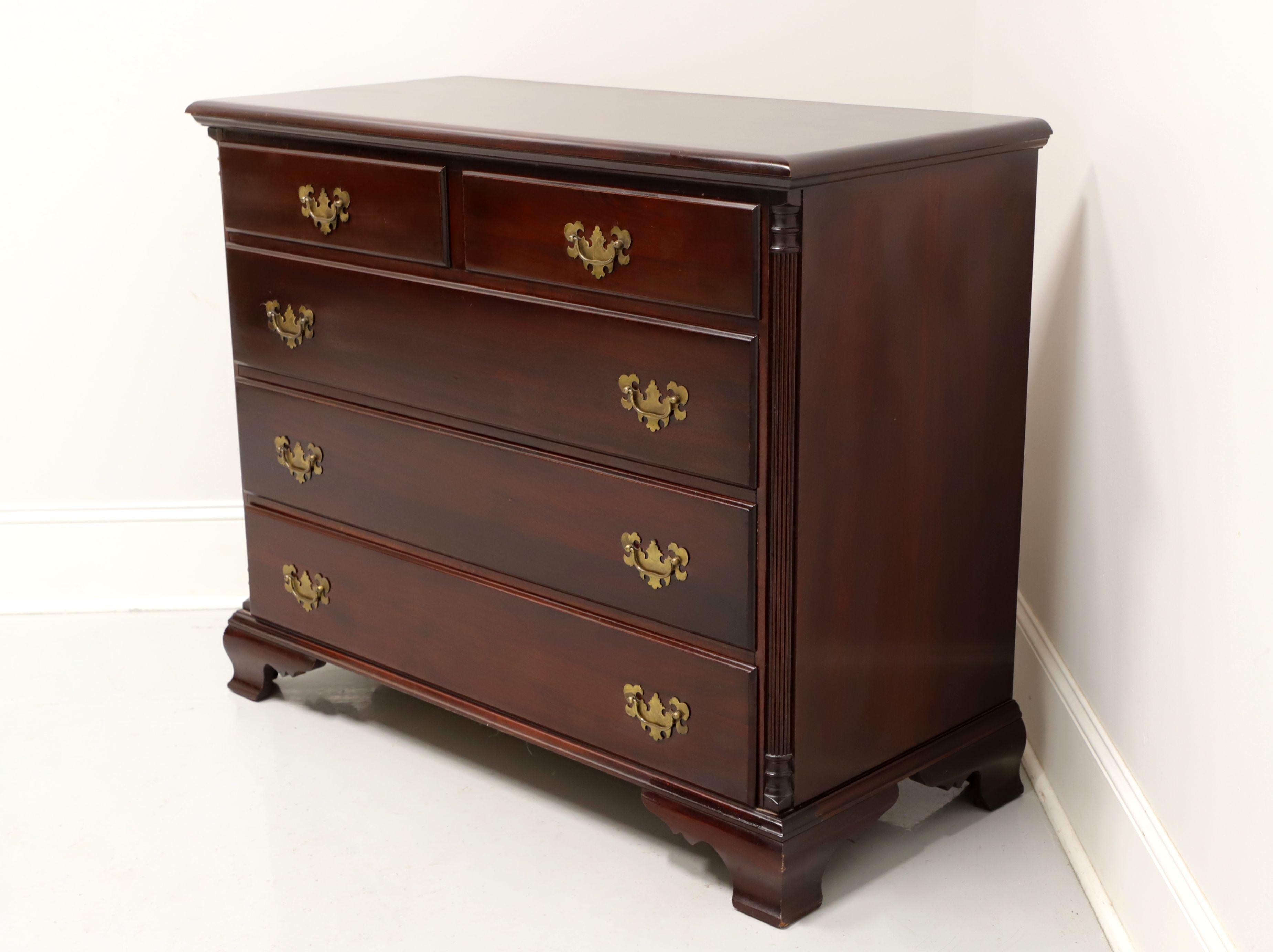 American Antique Mahogany Chippendale Bachelor Chest with Fluted Columns